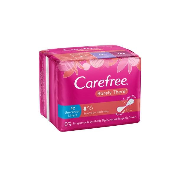 Carefree Barely There Unscented Panty Liners | 42 pack