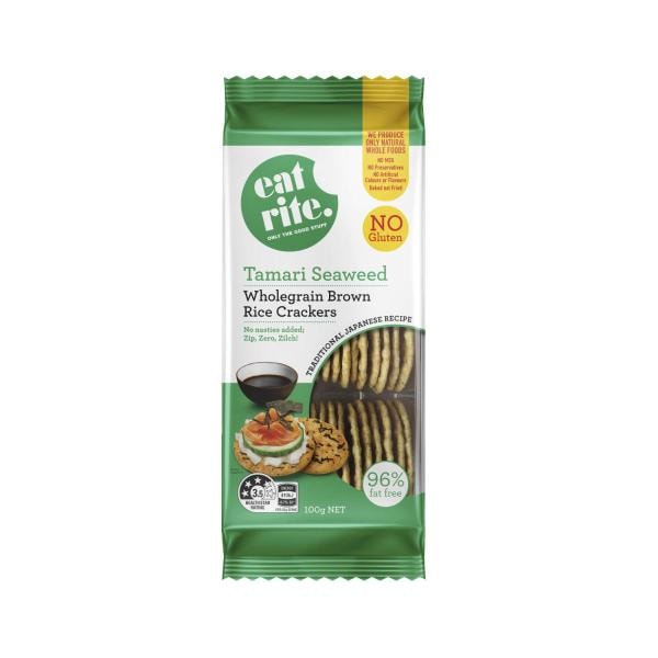 Eatrite Brown Rice Crackers Tamari Seaweed | 100g