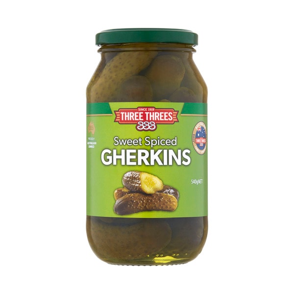 Three Threes Sweet Spiced Gherkins | 540g