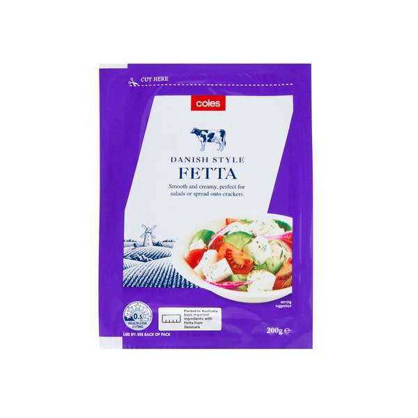 Coles Dairy Cheese Fetta Danish Style | 200g