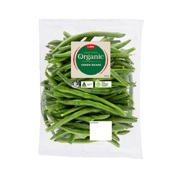 Coles Organic Green Beans Prepacked | 250g