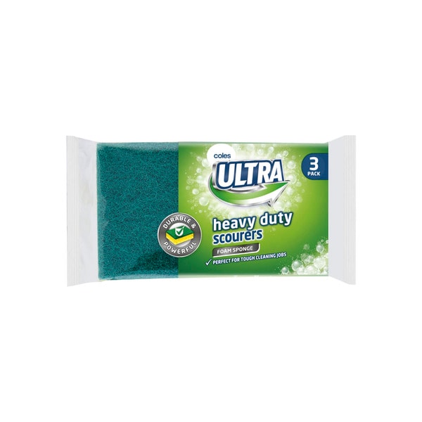 Coles Ultra Sponge Scourer Heavy Duty | 3 pack