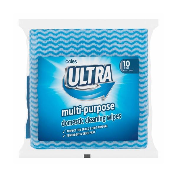 Coles Ultra Multi-Purpose Domestic Cleaning Wipes | 10 pack