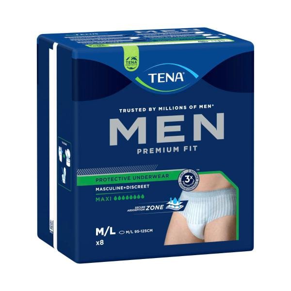 Tena For Men Large Level 4 Premium Fit Maxi Incontinence Pants | 8 pack
