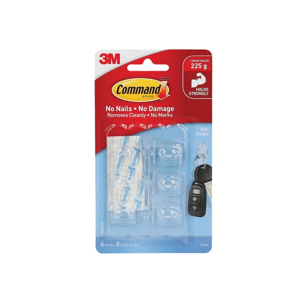 Command Clear Mini Hooks | 6 pack