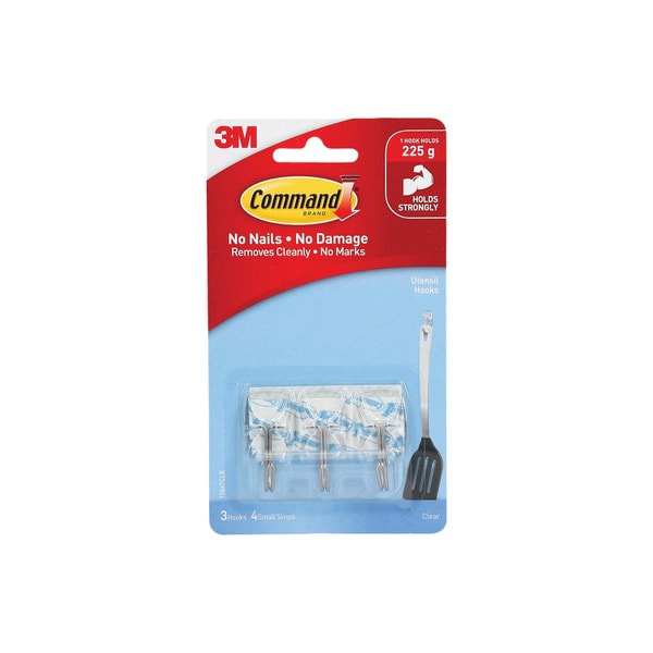 3M Command Clear Utensil Hooks | 3 pack