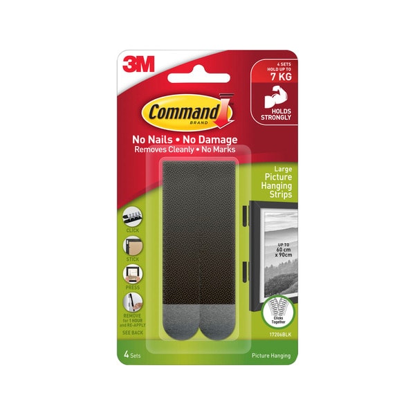 Command Large Black | 4 pack