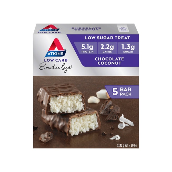 Atkins Low Carb Endulge Bar Chocolate Coconut 5x40g | 200g