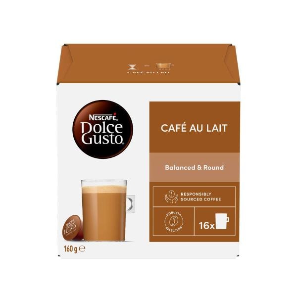 Nescafe Dolce Gusto Cafe Au Lait Coffee Capsules 16 Pack | 160g