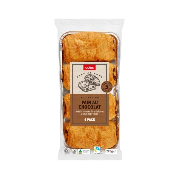 Coles Pain Au Chocolate 4 Pack | 220g