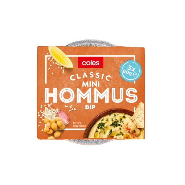 Coles Mini Hommus Pots 3x60g | 180g