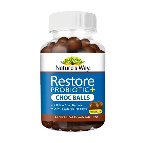Nature's Way Restore Probiotic Choc Balls | 60 pack