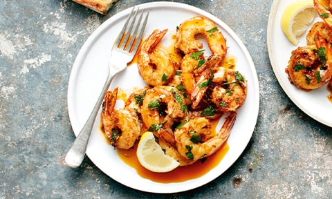 Garlic prawns