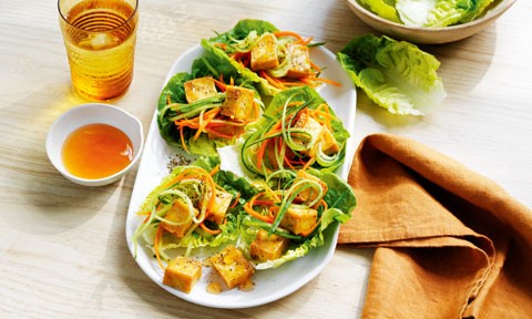 vegetarian lettuce cup san choy baos