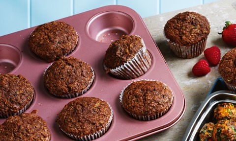 Zucchini and cacao muffins