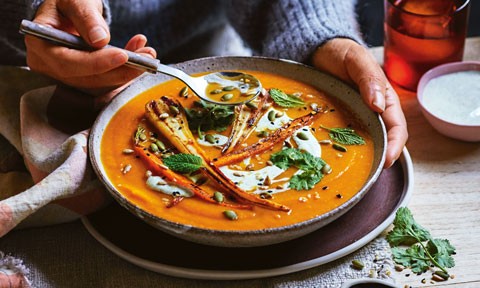 Spiced sweet potato and parsnip soup