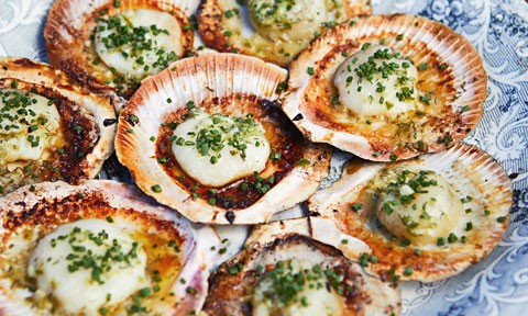Courtney Roulston’s BBQ scallops with chilli and garlic butter
