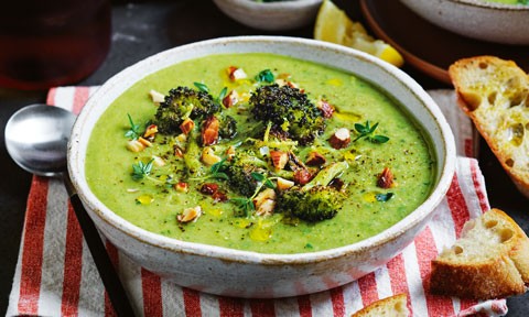 Curtis Stone’s creamy broccoli soup with crispy florets