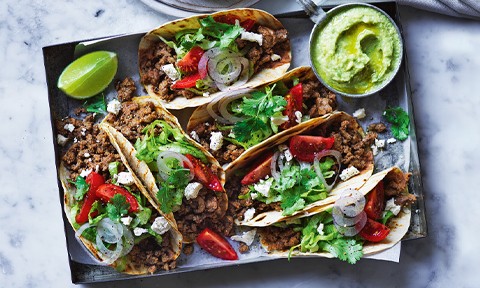 Beef and bean tacos