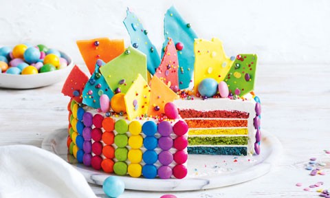 Cheat’s rainbow cake