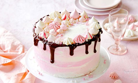 Cheat's triple-layer meringue cake