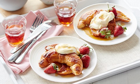 Croissant French toast with strawberries