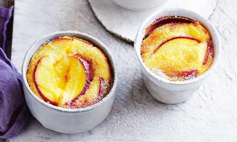 Easy Baked Custards with Stone Fruit