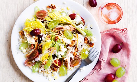 Grape, chicken and pearl couscous salad
