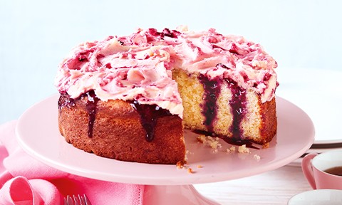Lemon blueberry poke cake