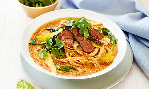 Thai red curry beef soup