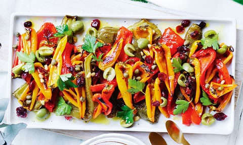Roasted capsicum salad with cranberry mixture