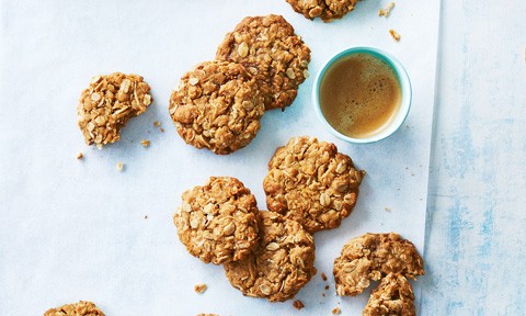 Homemade ANZAC biscuits with golden syrup