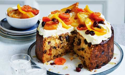 Spiced rum fruitcake with cheat’s glacé fruit