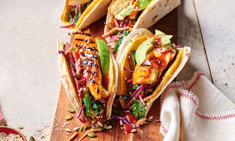 Double layer fish tacos