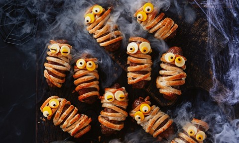 Nine mummy sausage rolls