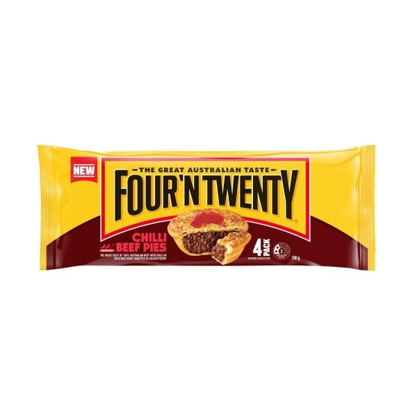 Four'N Twenty Four'N Twenty Chilli Beef Pie 4 Pack | 700g