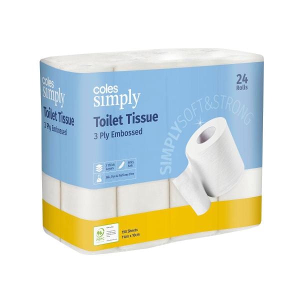 Coles Simply Coles Simply Toilet Tissue 3ply | 24 Pack