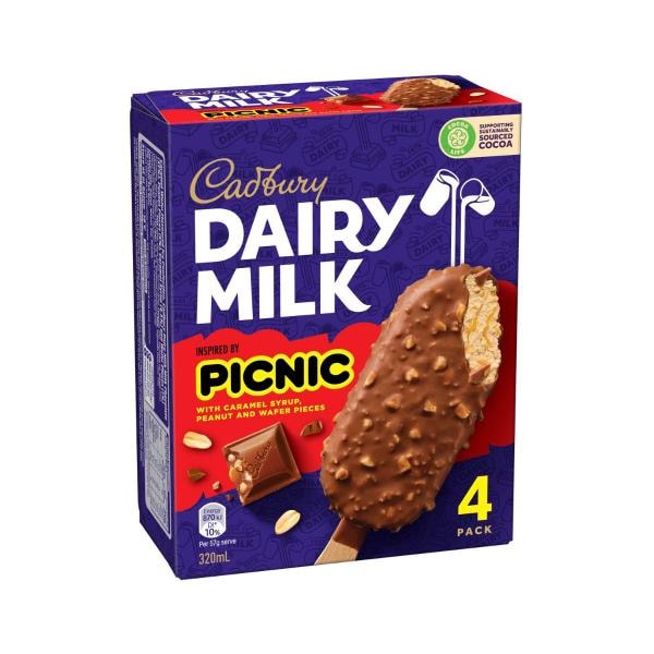 Cadbury Cadbury Dairy Milk Picnic Inspired Sticks 4 Pack | 320mL