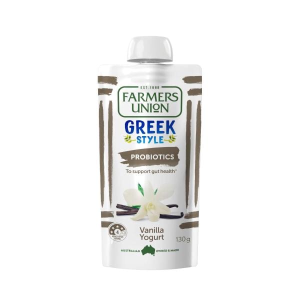 Farmers Union Farmers Union Greek Style Yoghurt Pouch Vanilla | 130g