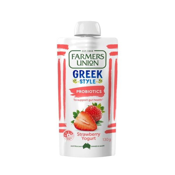 Farmers Union Farmers Union Greek Style Yoghurt Pouch Strawberry | 130g