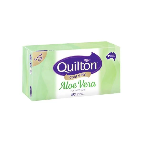 Quilton Quilton Gold 4ply Facial Tissues Aloe Vera | 100 pack