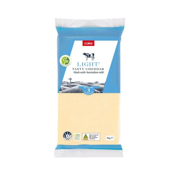 Coles Coles Dairy Tasty Light Cheese Block | 1kg