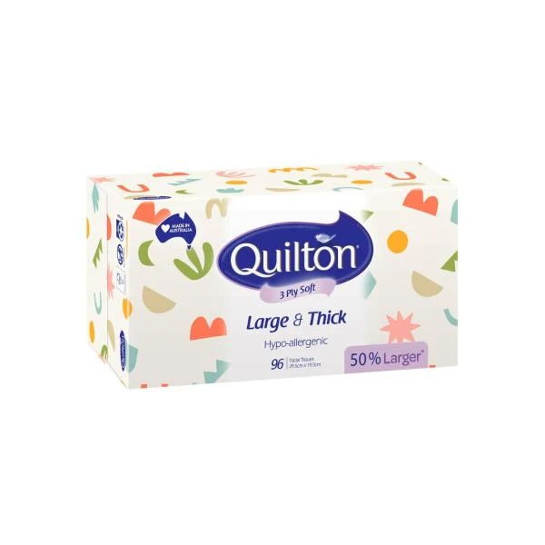 Quilton Quilton Large And Thick Hypo Allergenic Facial Tissues 96 Pack | 96 Pack