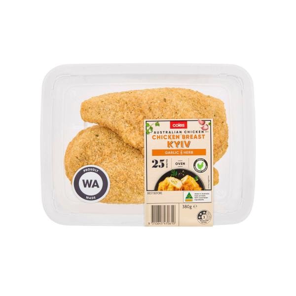 Coles Coles RSPCA Approved Chicken Creamy Garlic Breast Kyiv | 380g