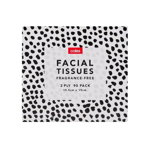 Coles Coles Facial Tissues 2-ply White Facial Tissues | 90 Pack