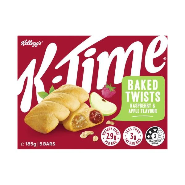 Kellogg's Kellogg's K-time Baked Twists Raspberry & Apple Flavour Filled Snack ... 185g