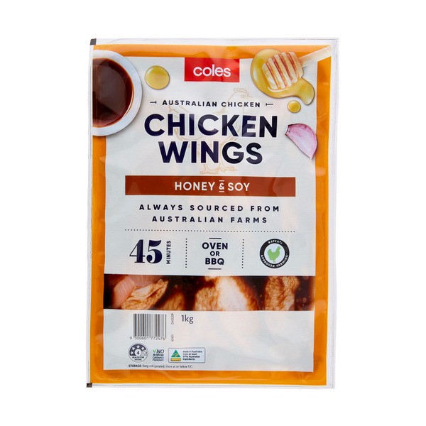 Coles RSPCA Approved Chicken Wings Honey & Soy | 1kg
