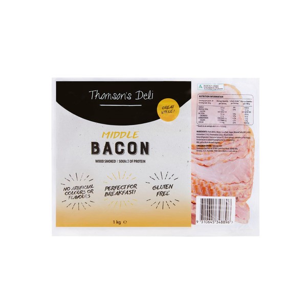 Thomson's Deli Middle Bacon | 1kg