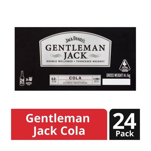 Jack Daniels Gentleman Jack & Cola Bottle 330mL | 24 Pack