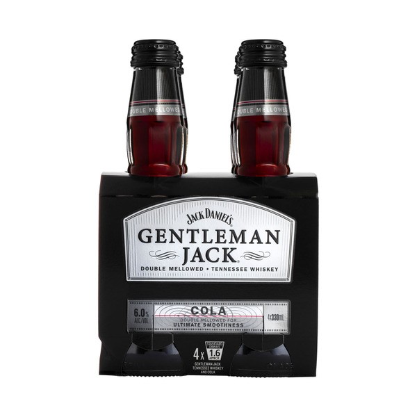Jack Daniels Gentleman Jack & Cola Bottle 330mL | 4 Pack